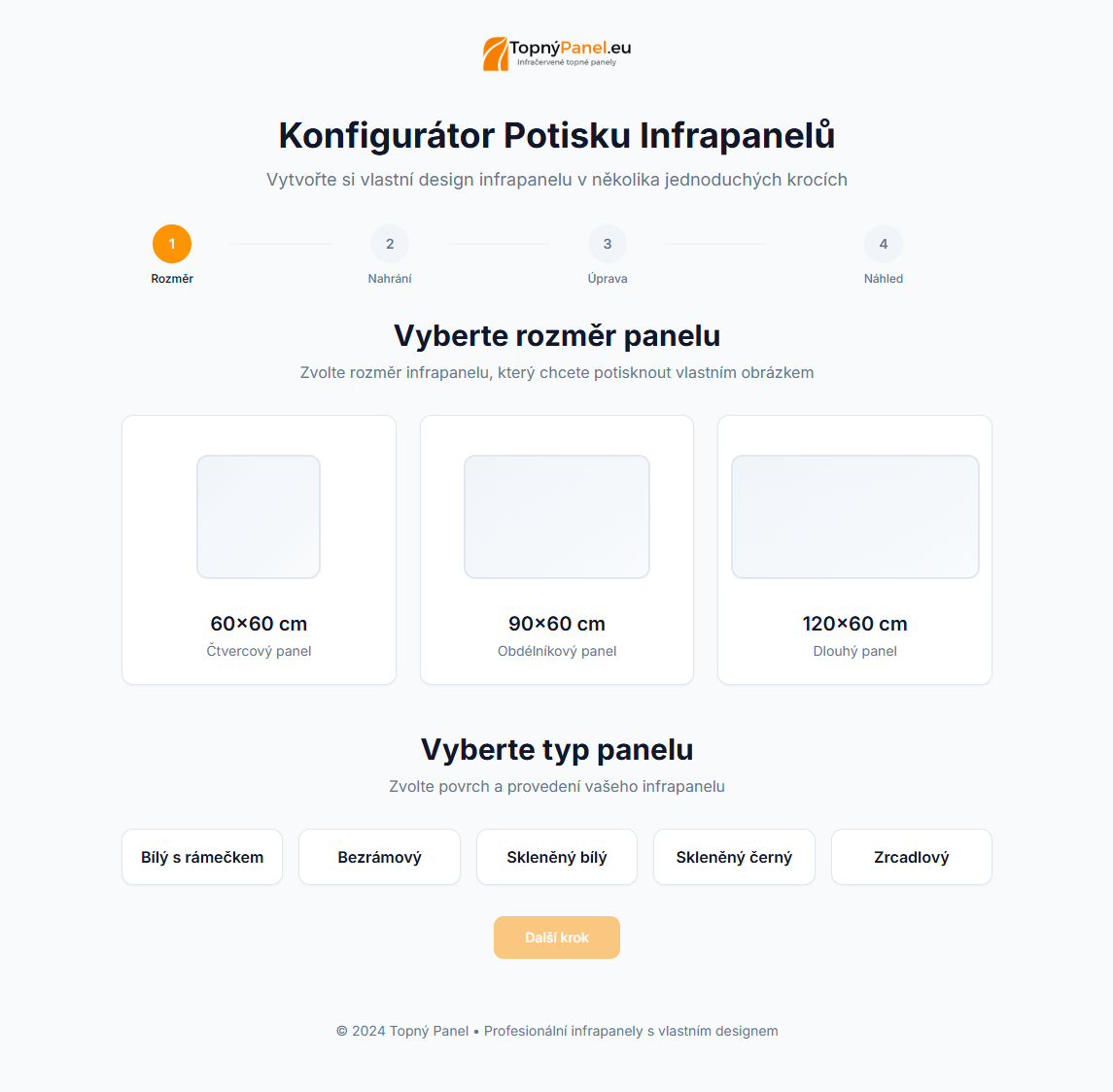konfigurátor potisku infrapanelu