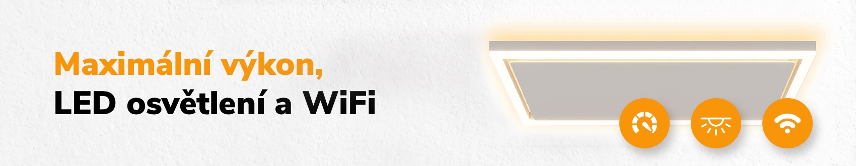 výkonné stropní infrapanely s LED osvětením
