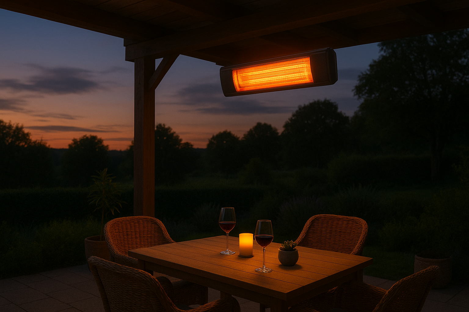 Venkovní sálavé infrazářiče pro terasy a zahrady