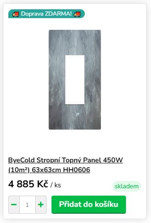 byecold topný panel hh0606 bez termostatu