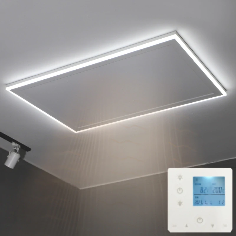 ByeCold | Stropní infrapanel | LED světlo | 370W | 65x63 cm | Dálkový ovladač | Výhřevnost 6,5m² | HH0606L