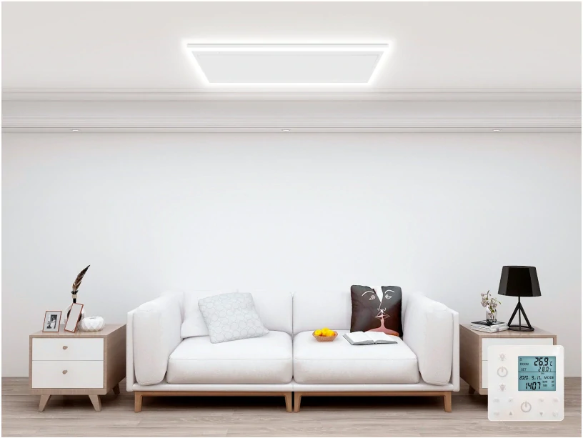 ByeCold | Stropní  infrapanel | LED světlo | 800W | 128x63 cm | Dálkový WiFi ovladač | Výhřevnost 16m² | IGT2-HH1206L