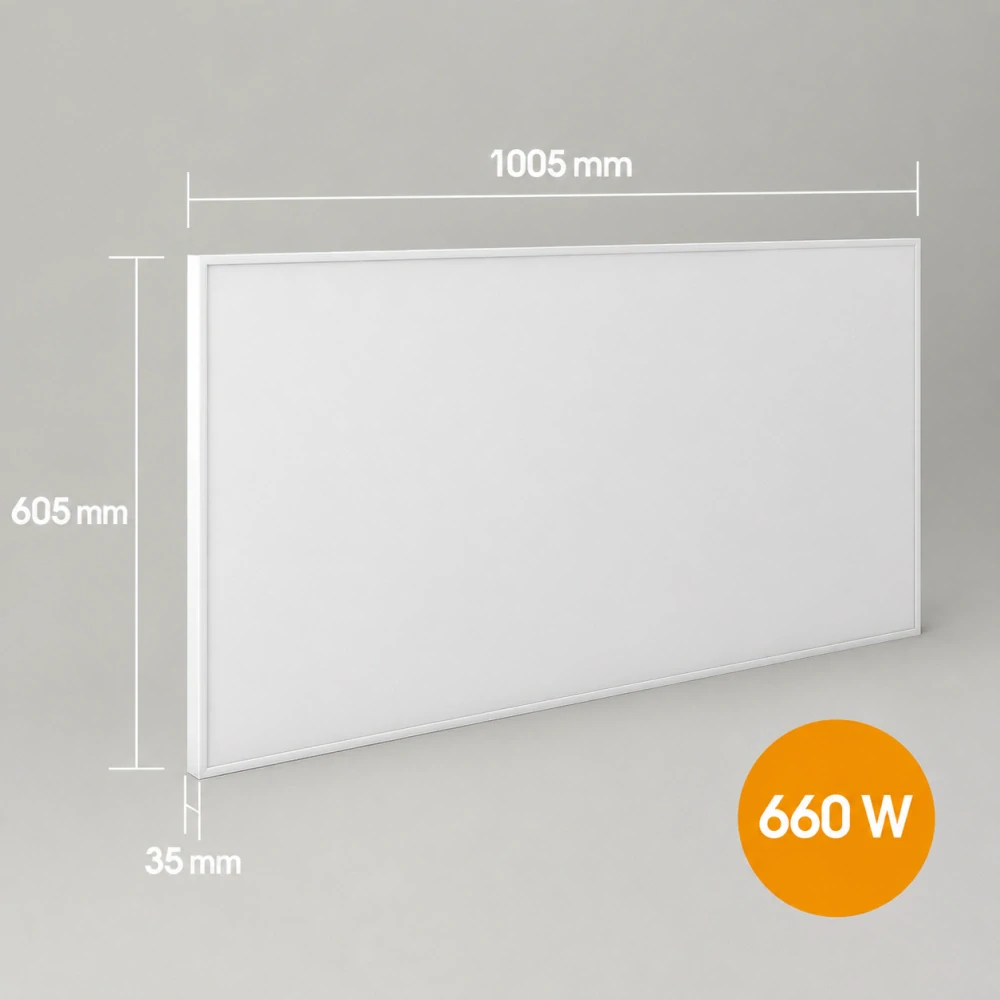 ByeCold | Stropní infrapanel | S termostatem | 660W | 105x60 cm | Dálkový ovladač | Výhřevnost 12m² | 4H1006
