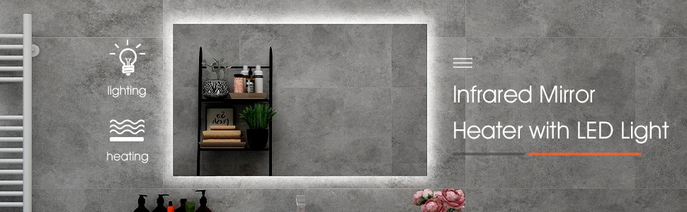 ByeCold | Zrcadlový infrapanel | LED světlo | 700W | 120x60 cm | WiFi termostat | Dálkový ovladač | Výhřevnost 12,5m² | IGT2-G1206M-LH