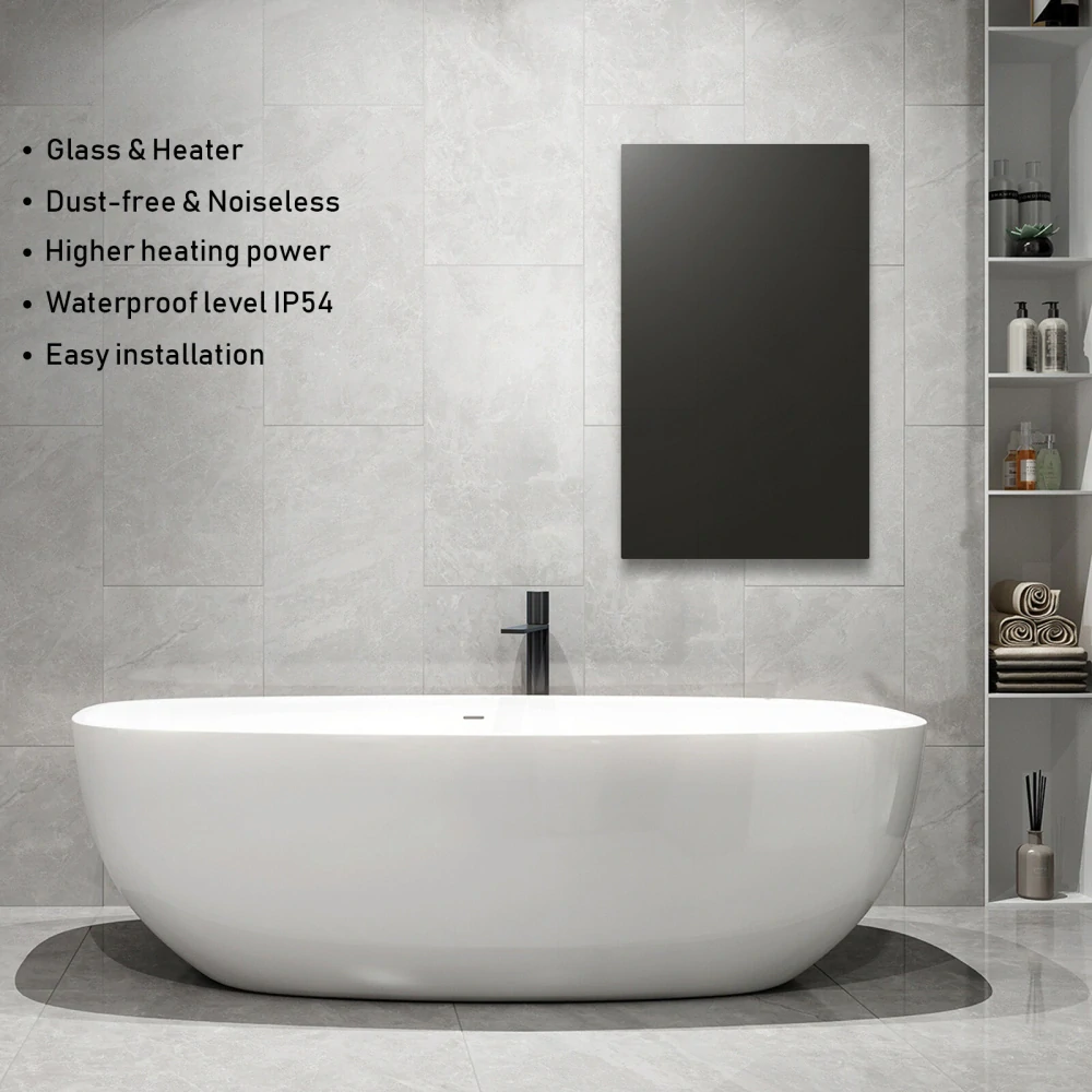 ByeCold | Skleněný černý infrapanel | 700W | 120x60 cm | WiFi termostat | Dálkový ovladač | Výhřevnost 12,5m² | IGT2-G1206B