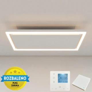 ROZBALENO Stropní infrapanel ByeCold 750 W, 67 × 39 cm, 18,8 m³