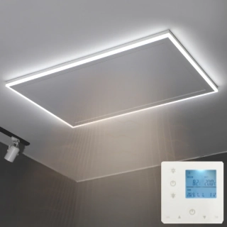 ByeCold | Stropní infrapanel | LED světlo | 800W | 128x63 cm | Dálkový ovladač | Výhřevnost 14,5m² | HH1206L