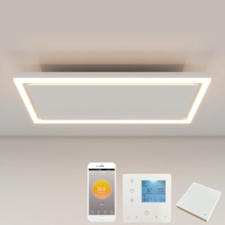 ByeCold | Stropní výkonný infrapanel | LED světlo | 1150W | 93x39 cm | Dálkový WiFi ovladač | Výhřevnost 20,9m² | 2CG0803-L